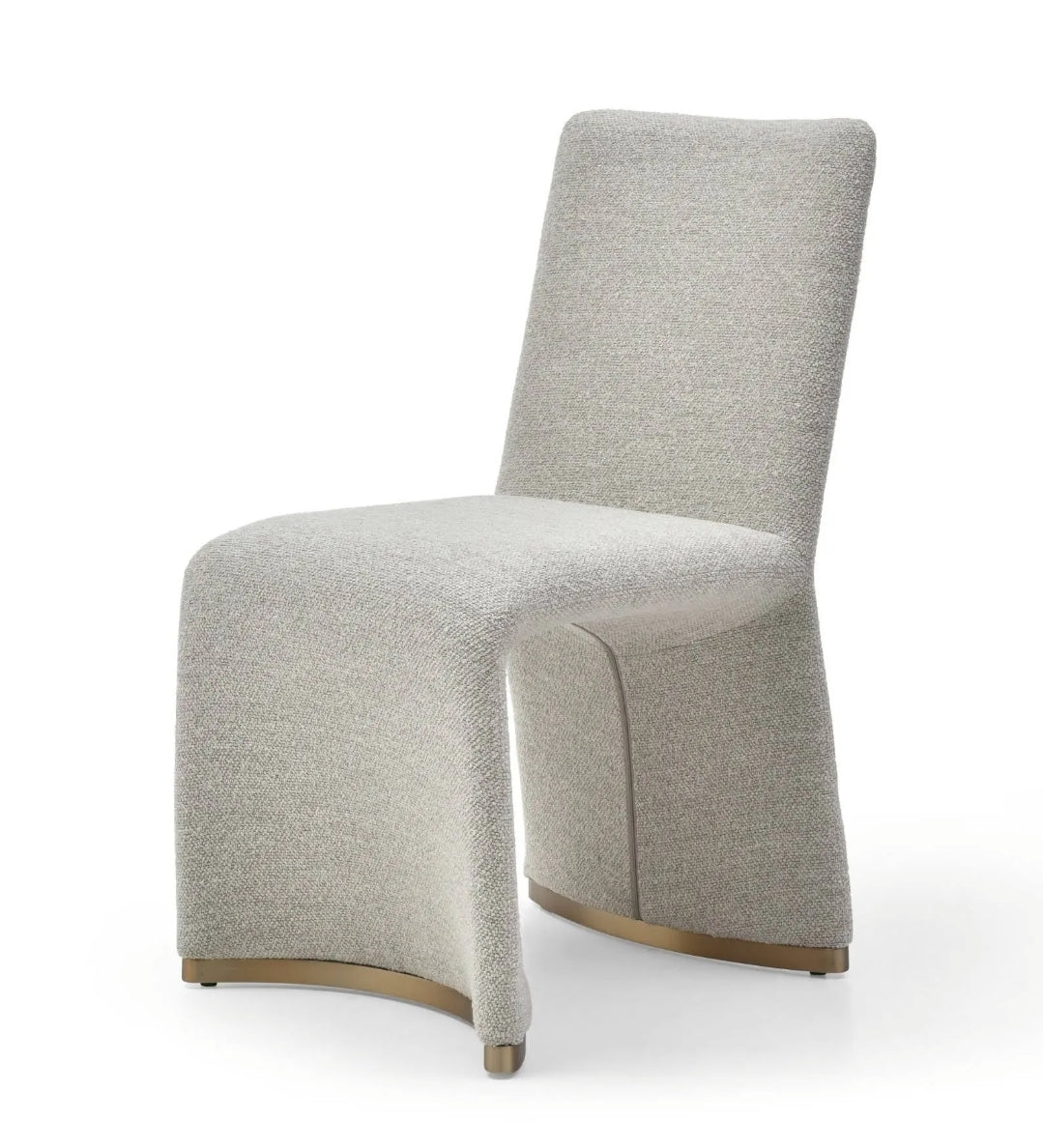 (Set of 2) Paris fully upholstered dining chair and Brushed with brushed gold accents