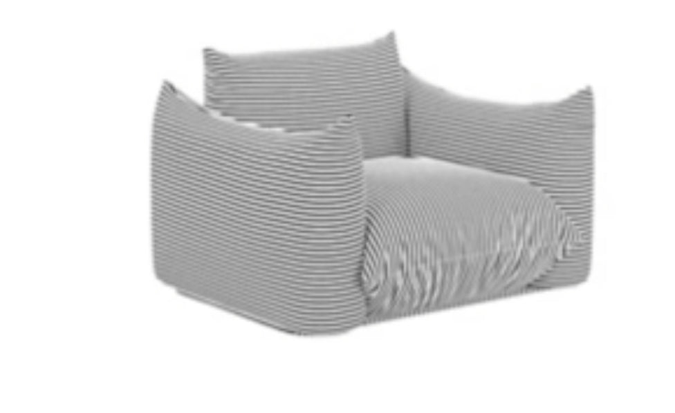 Crete Outdoor Chair - plush performance blue / white striped