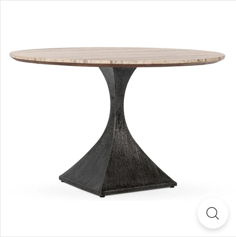 Round Travertine Dining Table