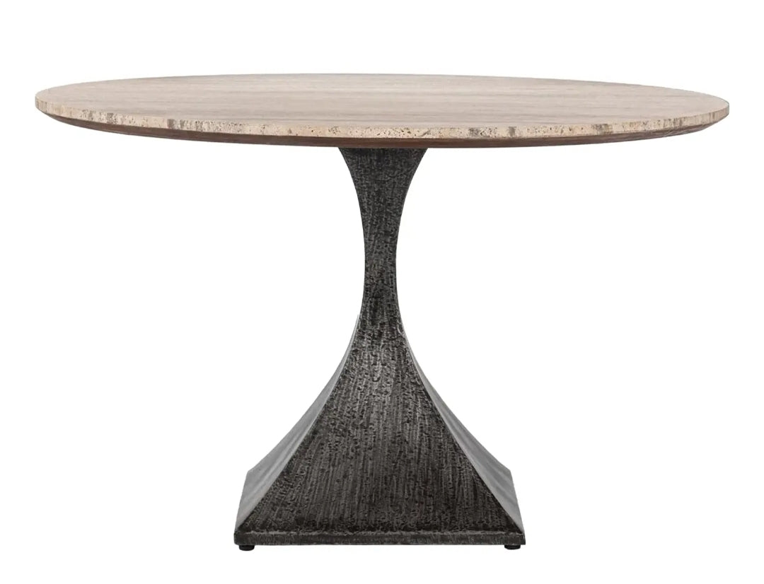 Round Travertine Dining Table