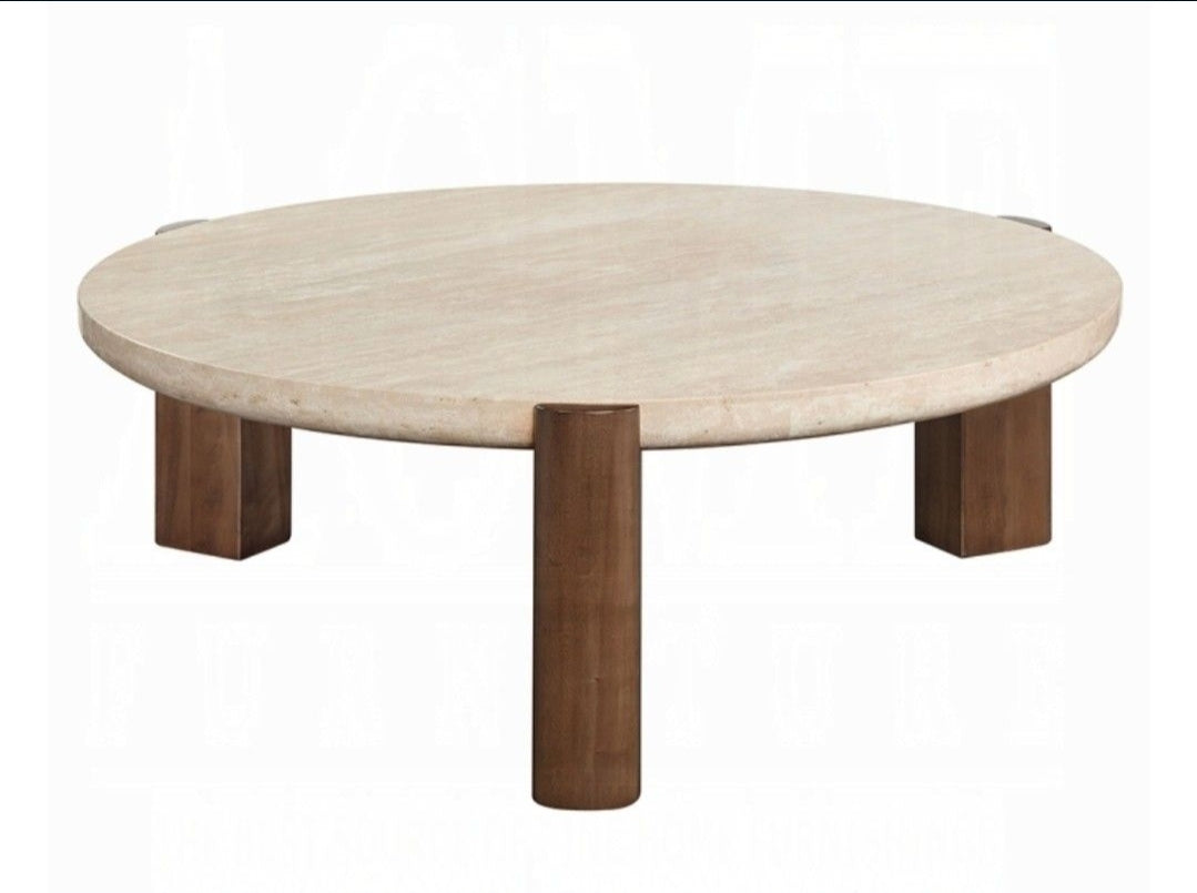 Lunar travertine coffee table