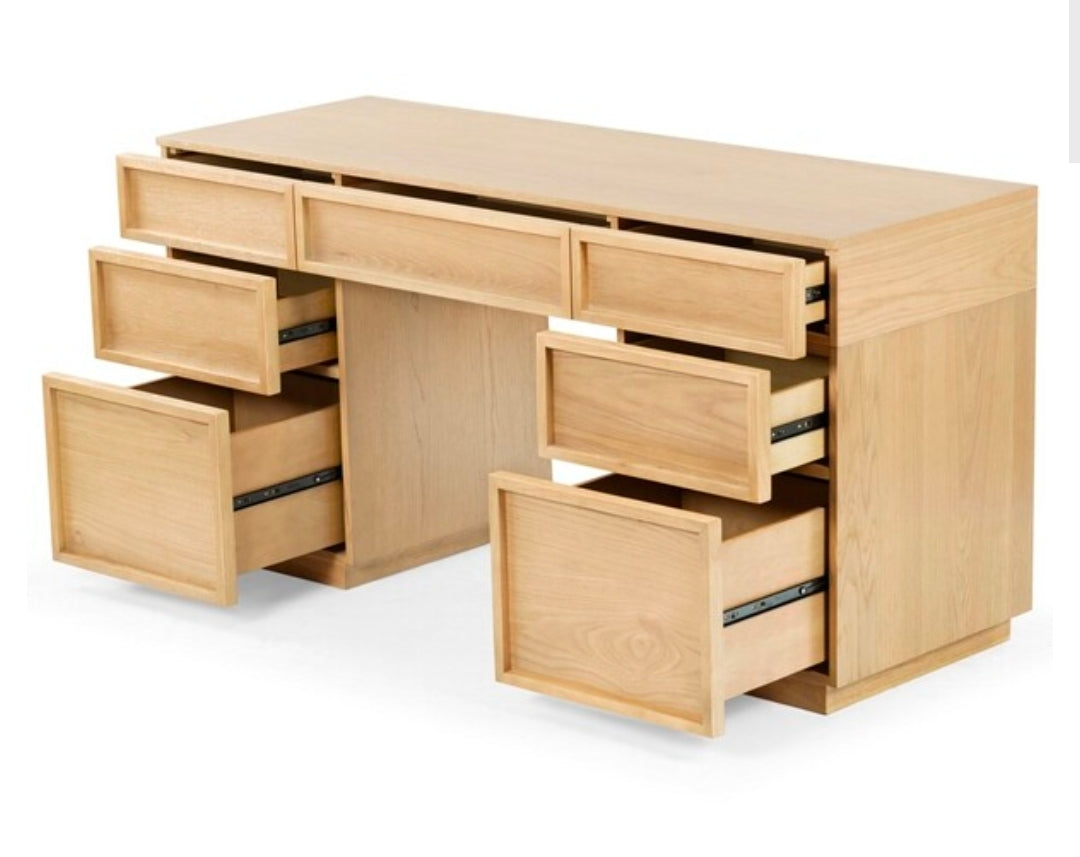 Lance 7 Drawer Wood Desk