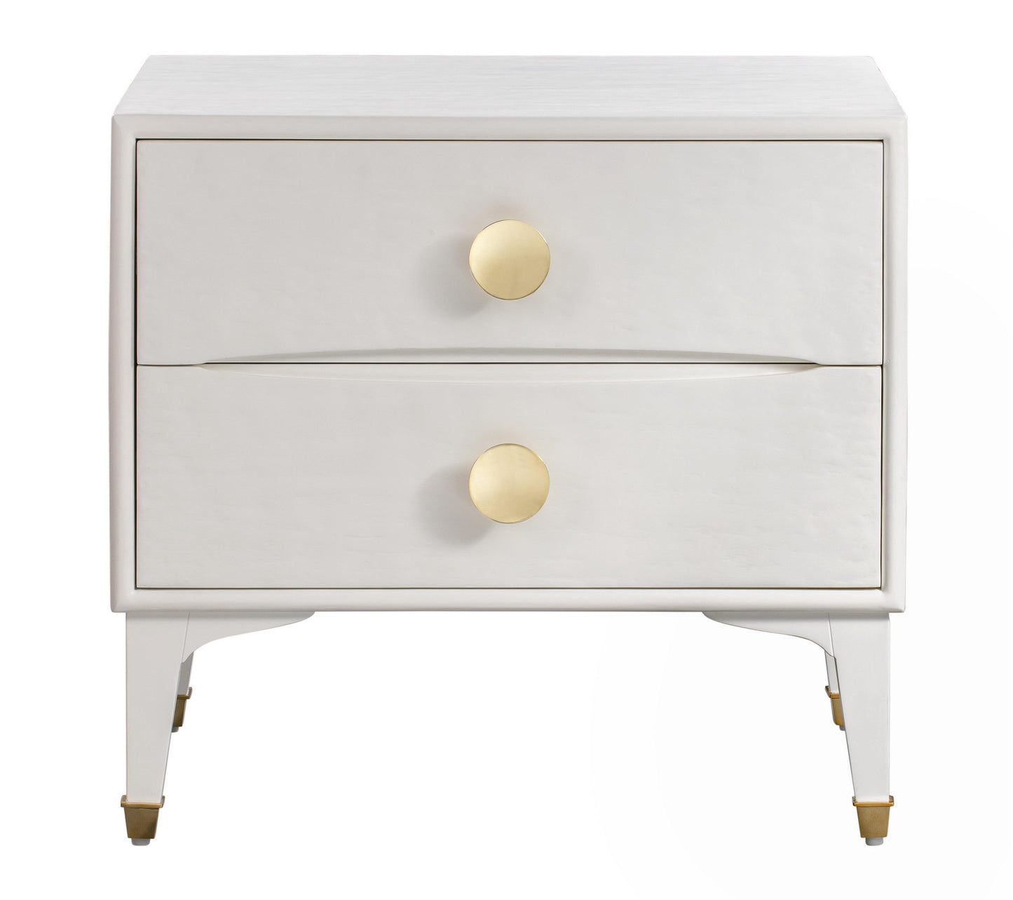 Divine Glam White Nightstand with brass handles
