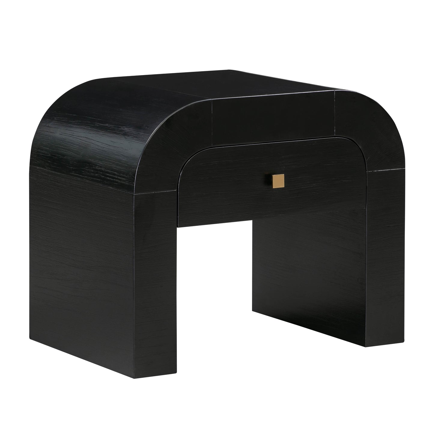 Rounded Black Nightstand