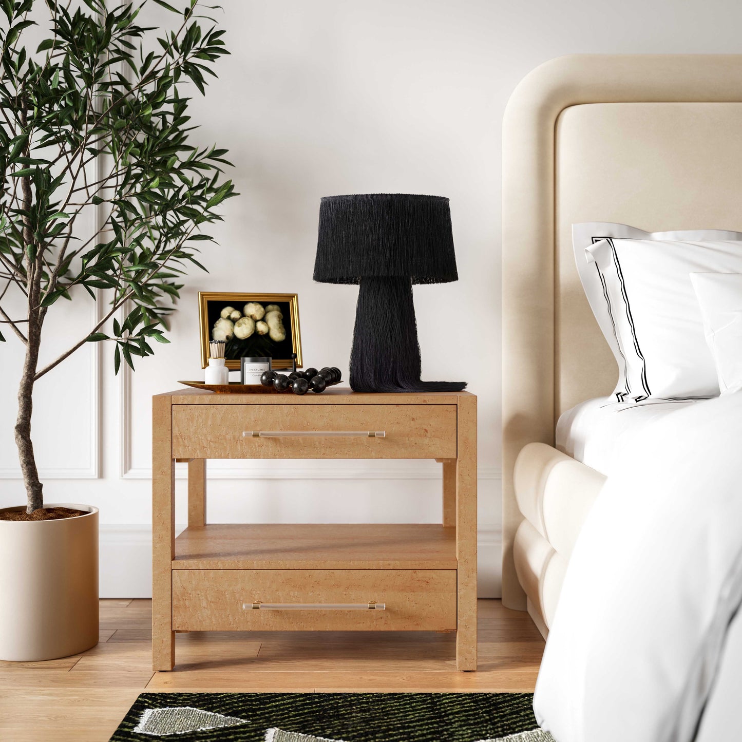 Brandy Maple 2-Drawer Nightstand