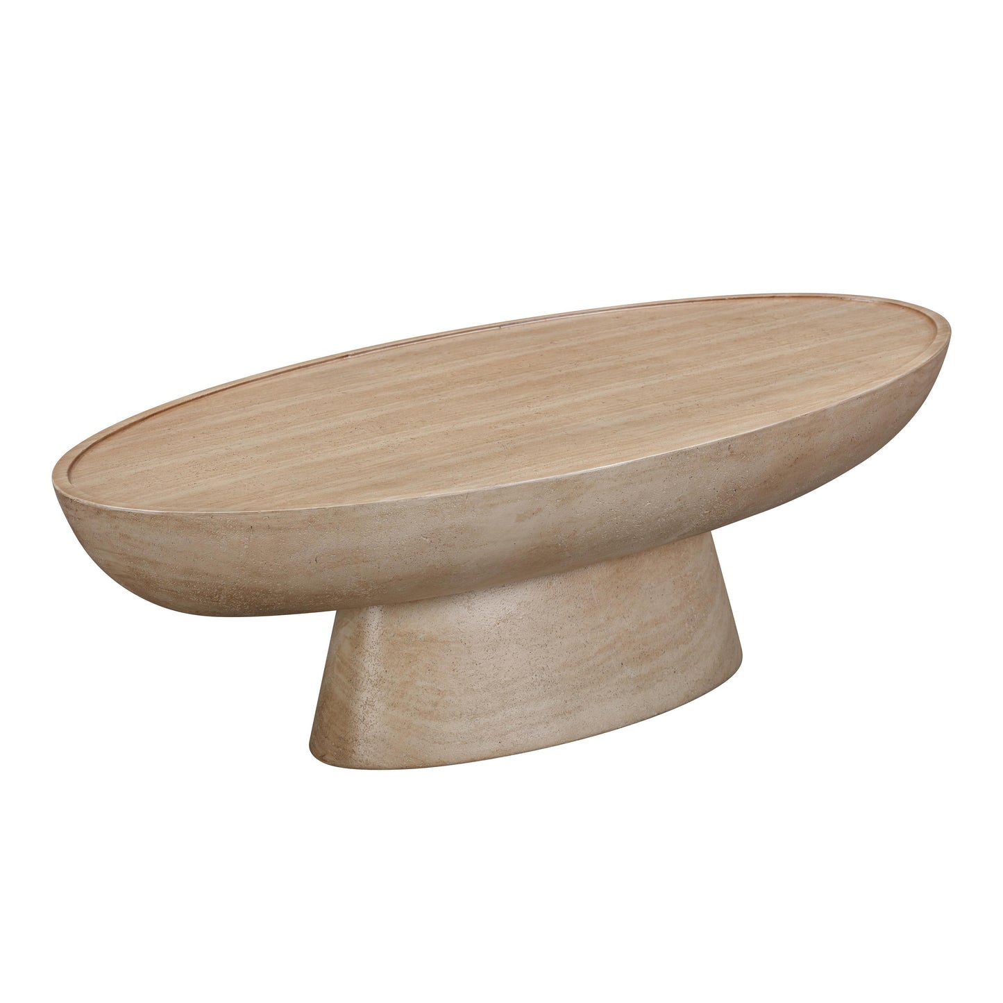 Oval Travertine Indoor / Outdoor Coffee Table
