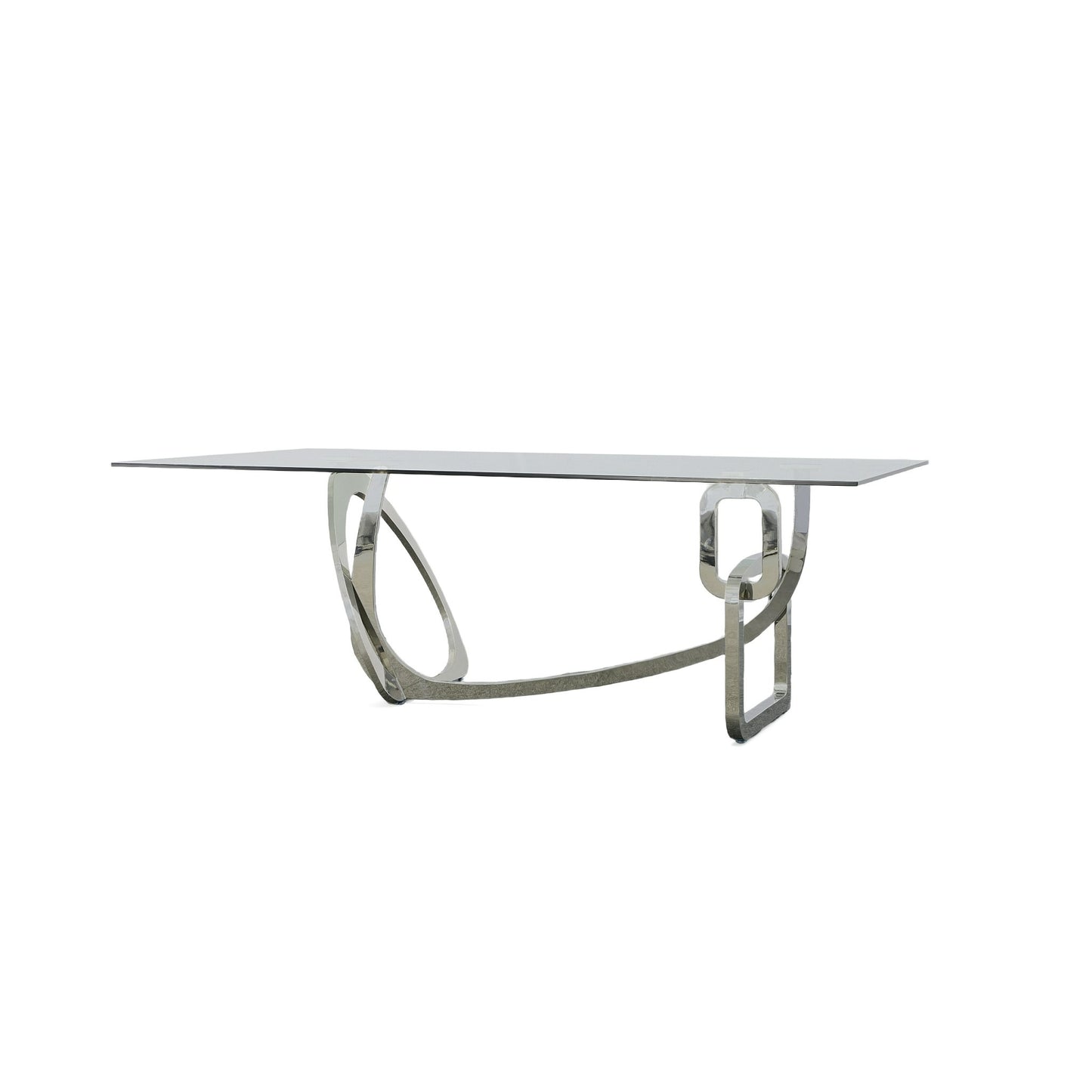 Modrest Adelaide Modern Stainless Steel & Glass Dining Table