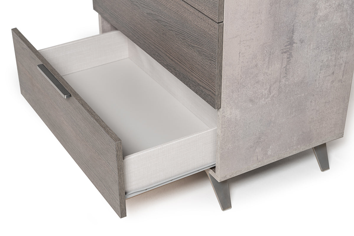 Nova Domus Bronx Italian Modern Faux Concrete & Grey Chest