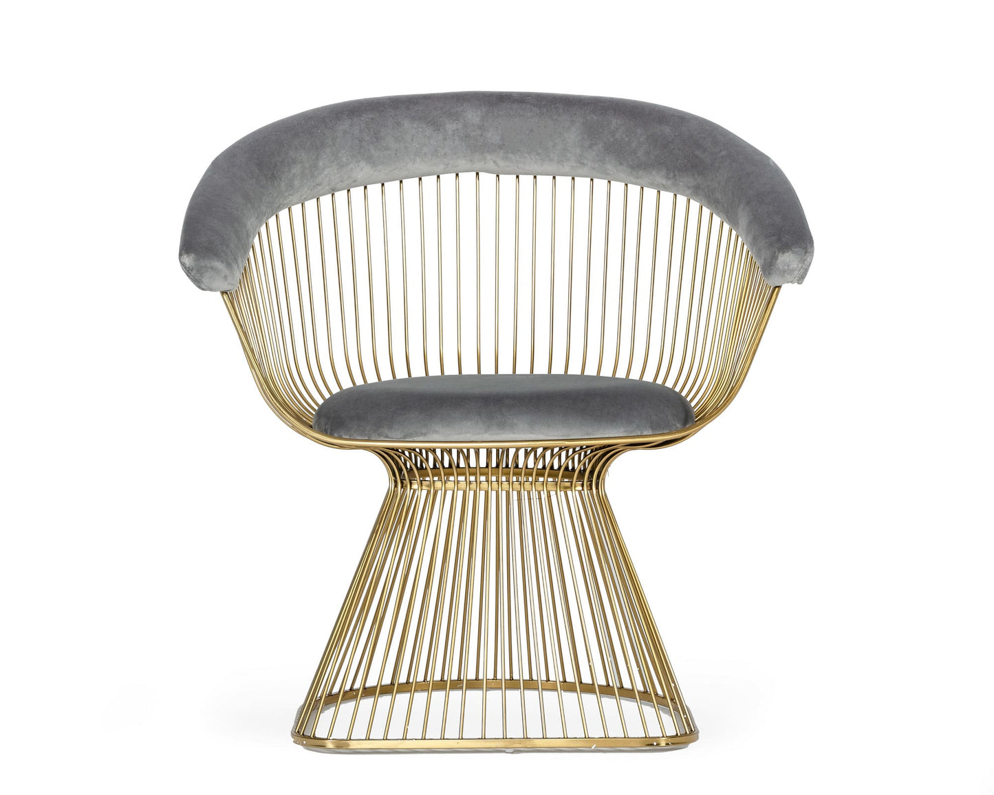 Modrest Chandler - Modern Grey Velvet & Gold Dining Chair