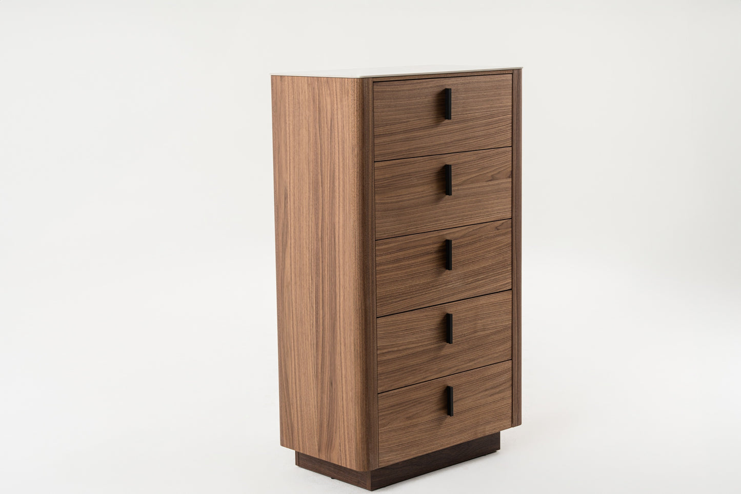 Modrest Chelton- Contemporary Walnut and White Ceramic Chest
