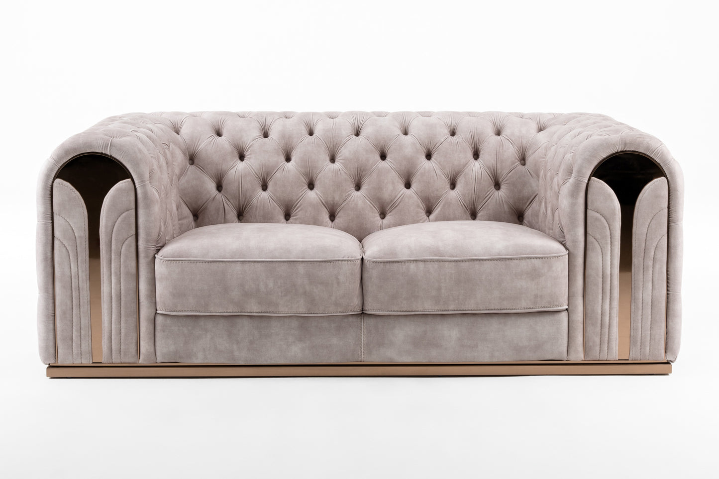 Divani Casa Dosie - Transitional Beige Velvet Loveseat