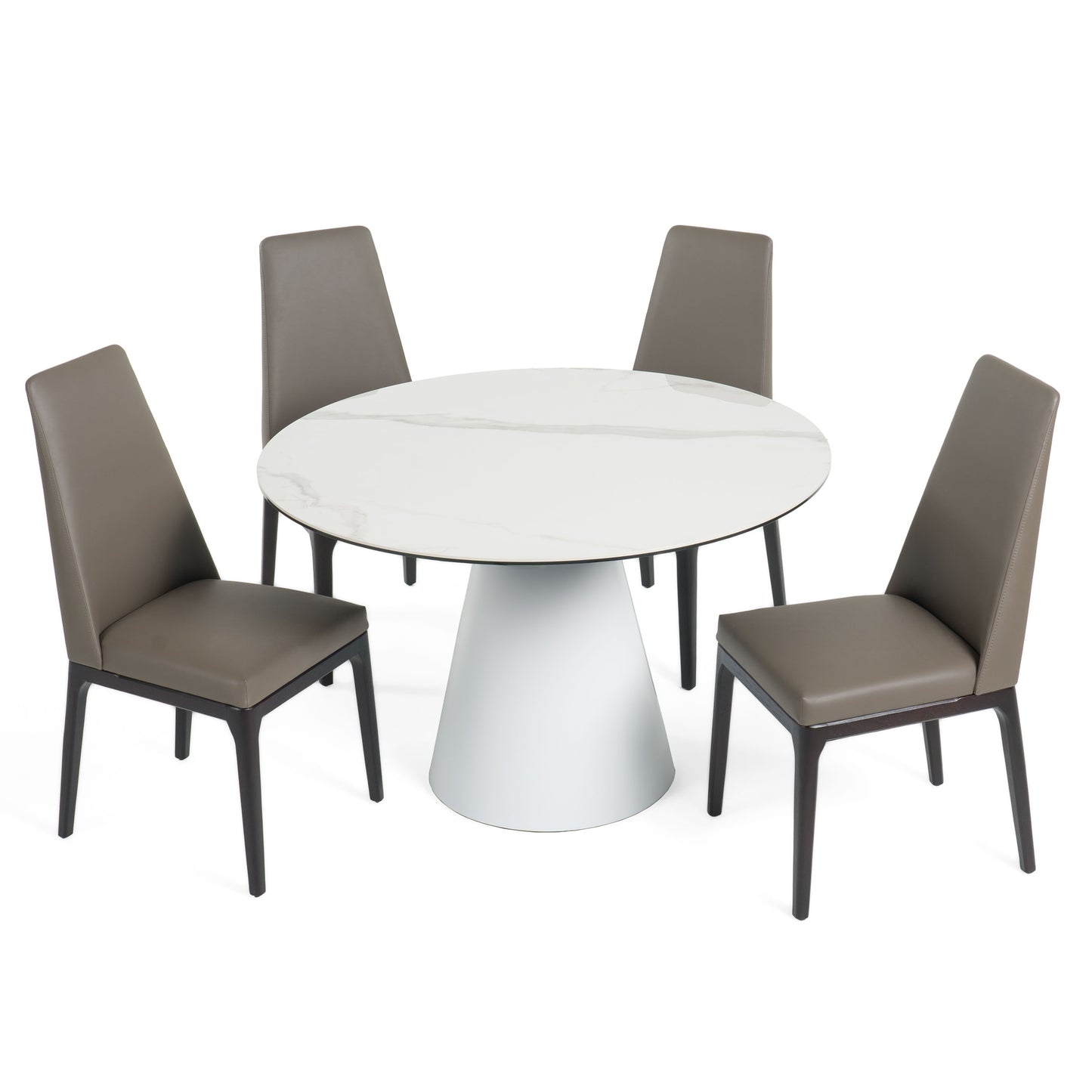 Modrest Edith - Modern Round White Ceramic Dining Table