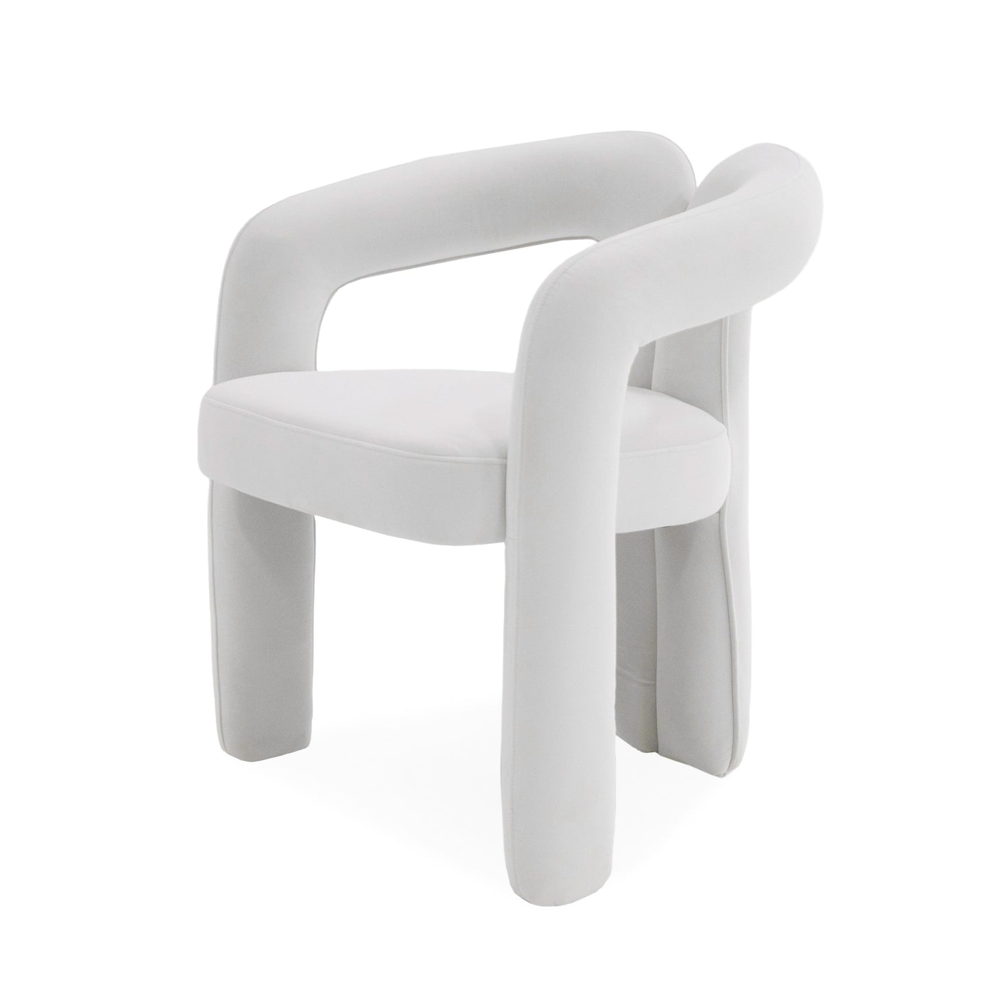 Gorgeous Glam White Velvet Dining Chair