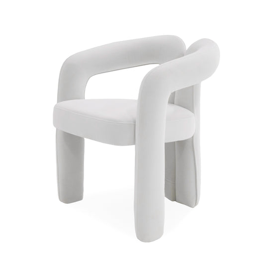Gorgeous Glam White Velvet Dining Chair