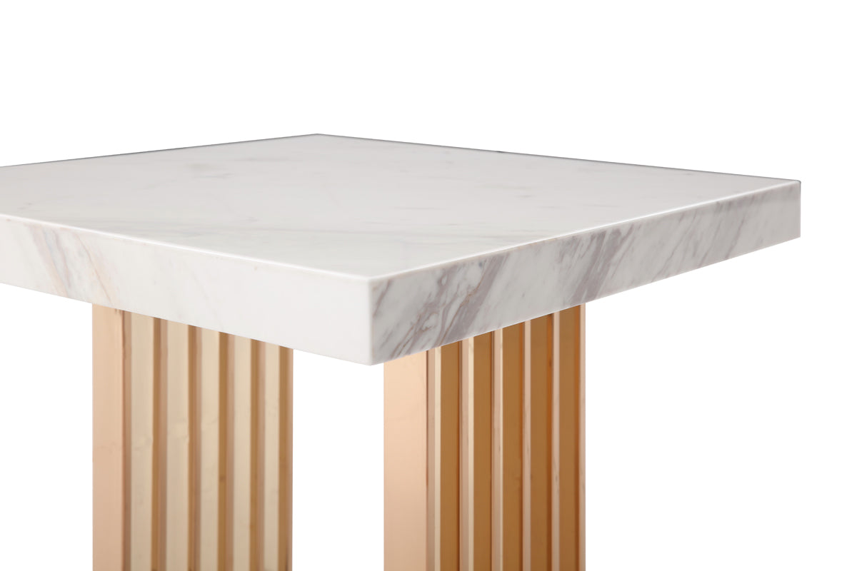 Modrest Kingsley Modern Marble & Rosegold End Table
