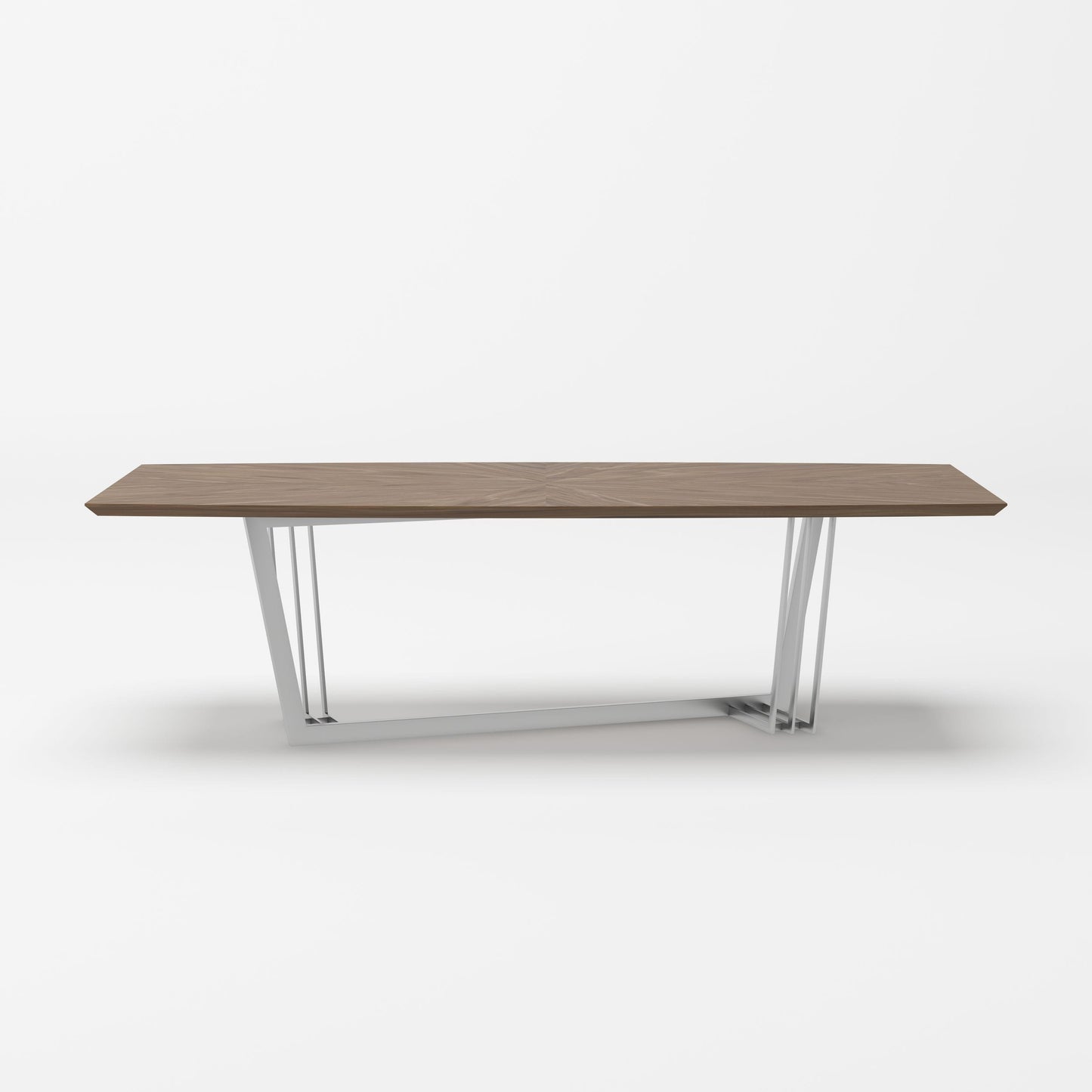 Modrest Gilroy - Modern Walnut & Stainless Steel Dining Table