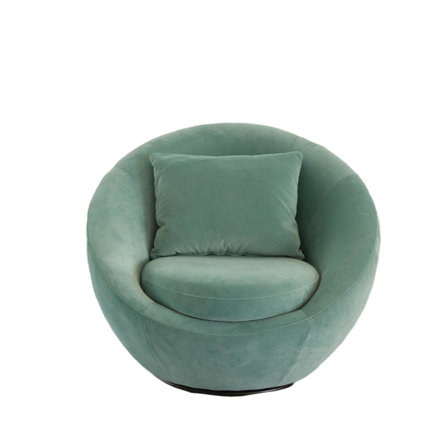 Modrest Gypsum - Modern Teal Swivel Accent Chair