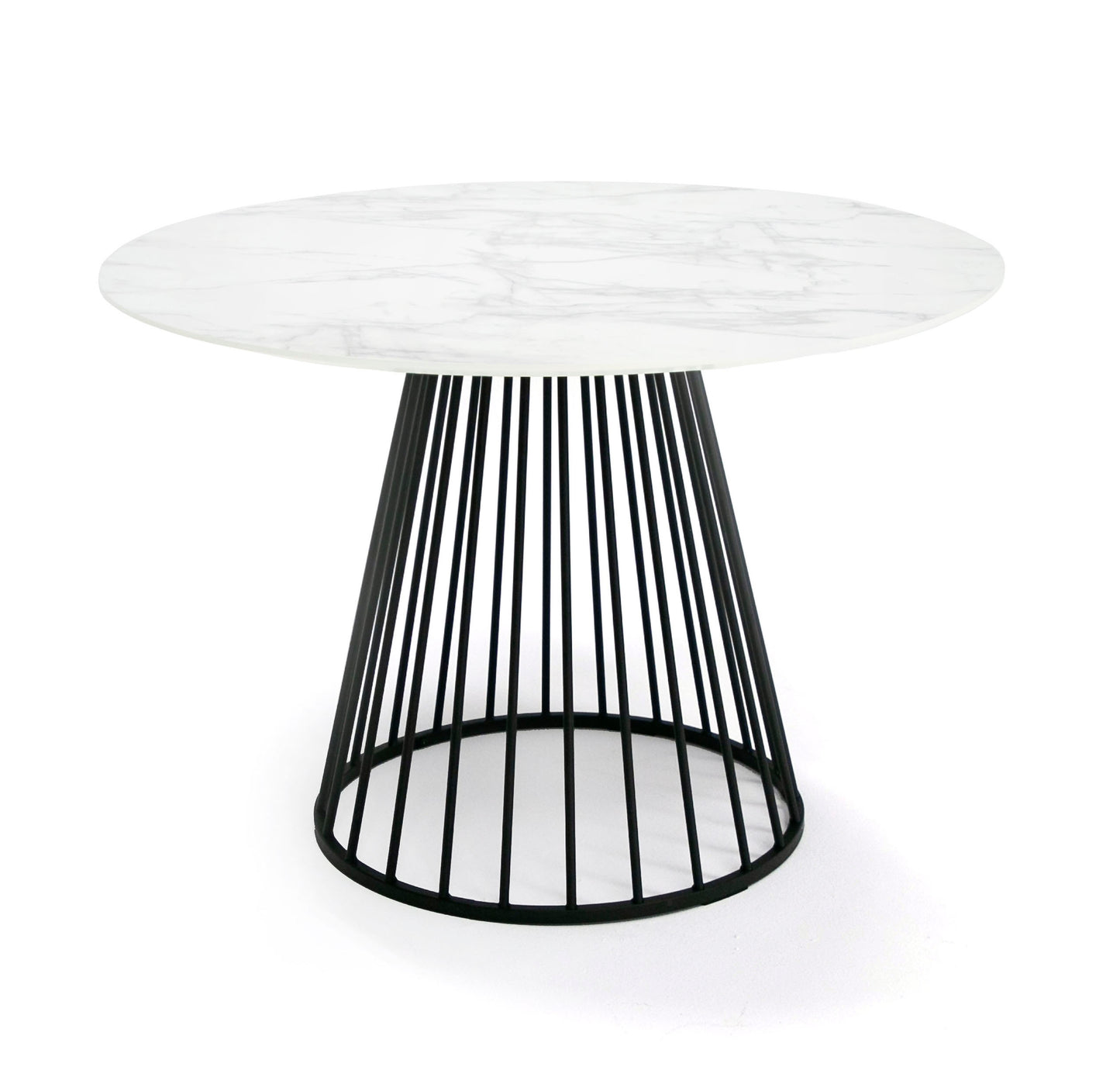 Modrest Holly - Modern Round White and Black Dining Table