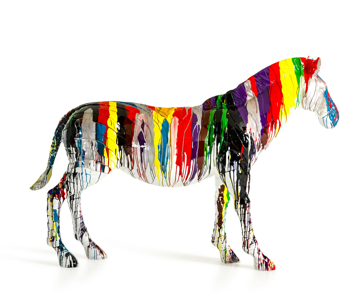 Modrest Large Rainbow Zebra Sculpture