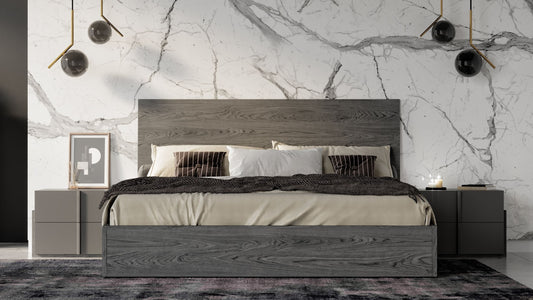 Nova Domus Lucia - Italian Modern Matte Grey / Elm Grey Bedroom Set