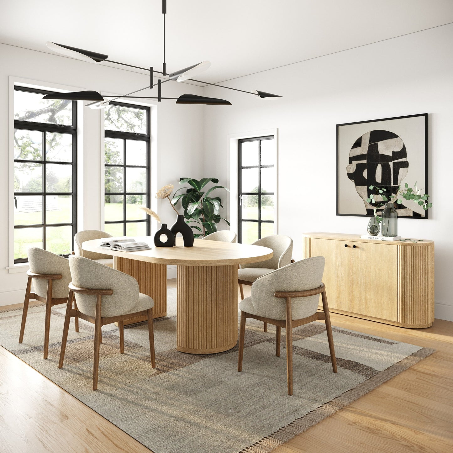 Modrest Jacobson - Modern Natural Acacia Oval Dining Table