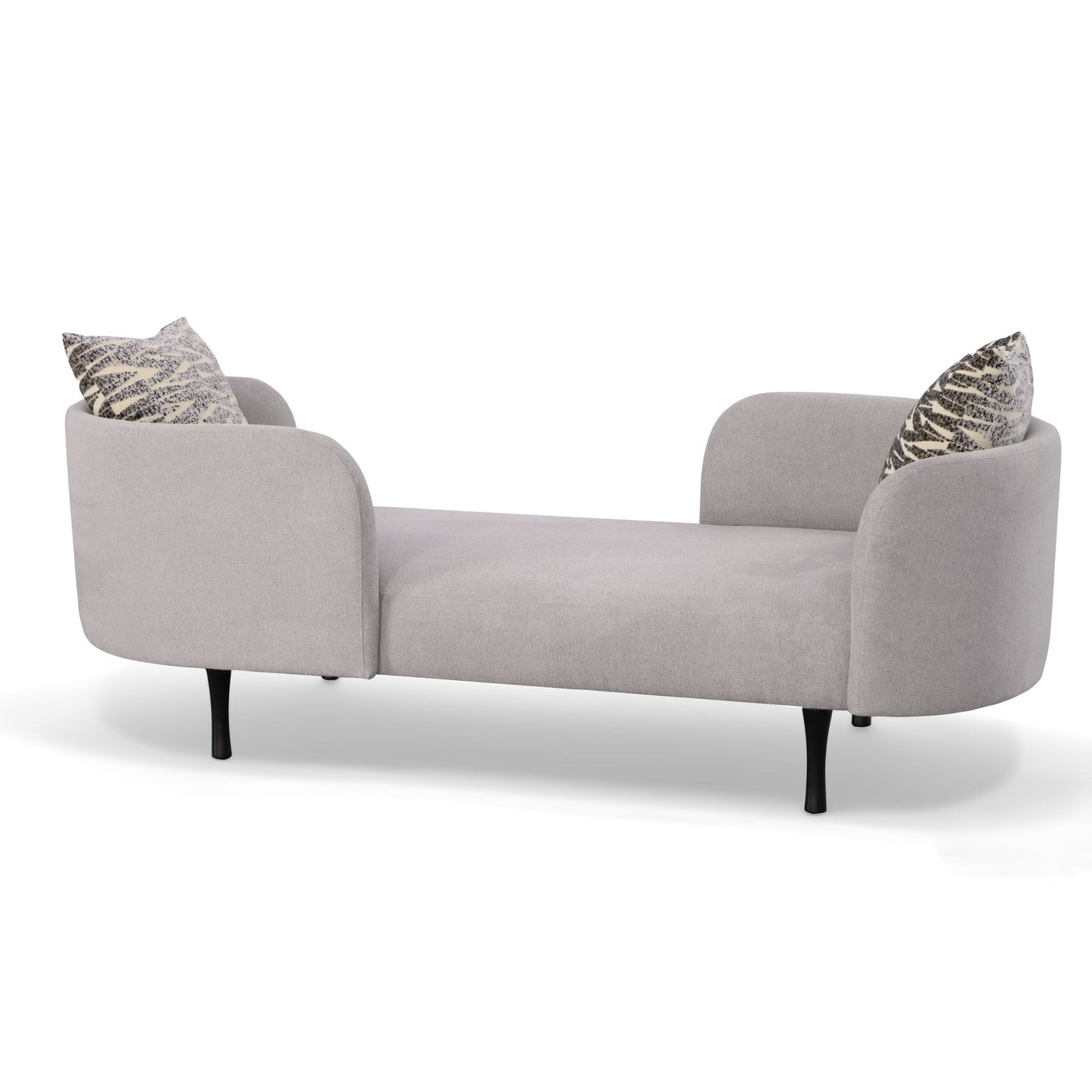 Divani Casa Jamie - Glam Light Grey Fabric Two Seater Chaise