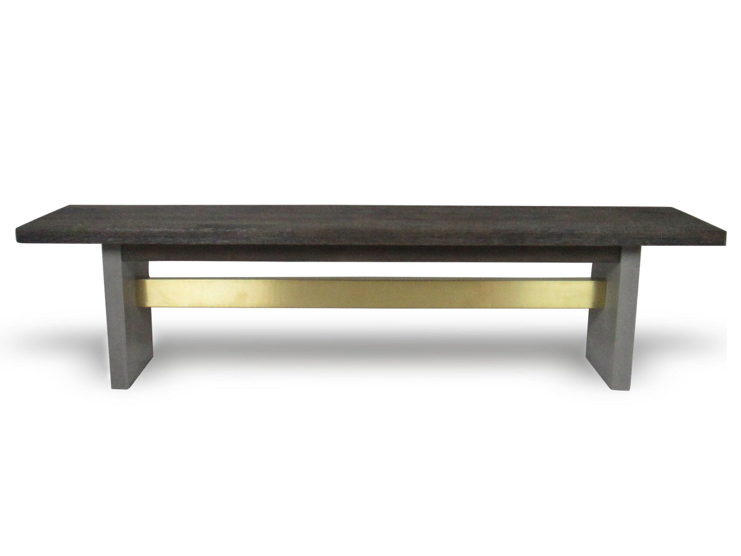 Modrest June - Modern Dark Grey Concrete & Walnut Dining Bench