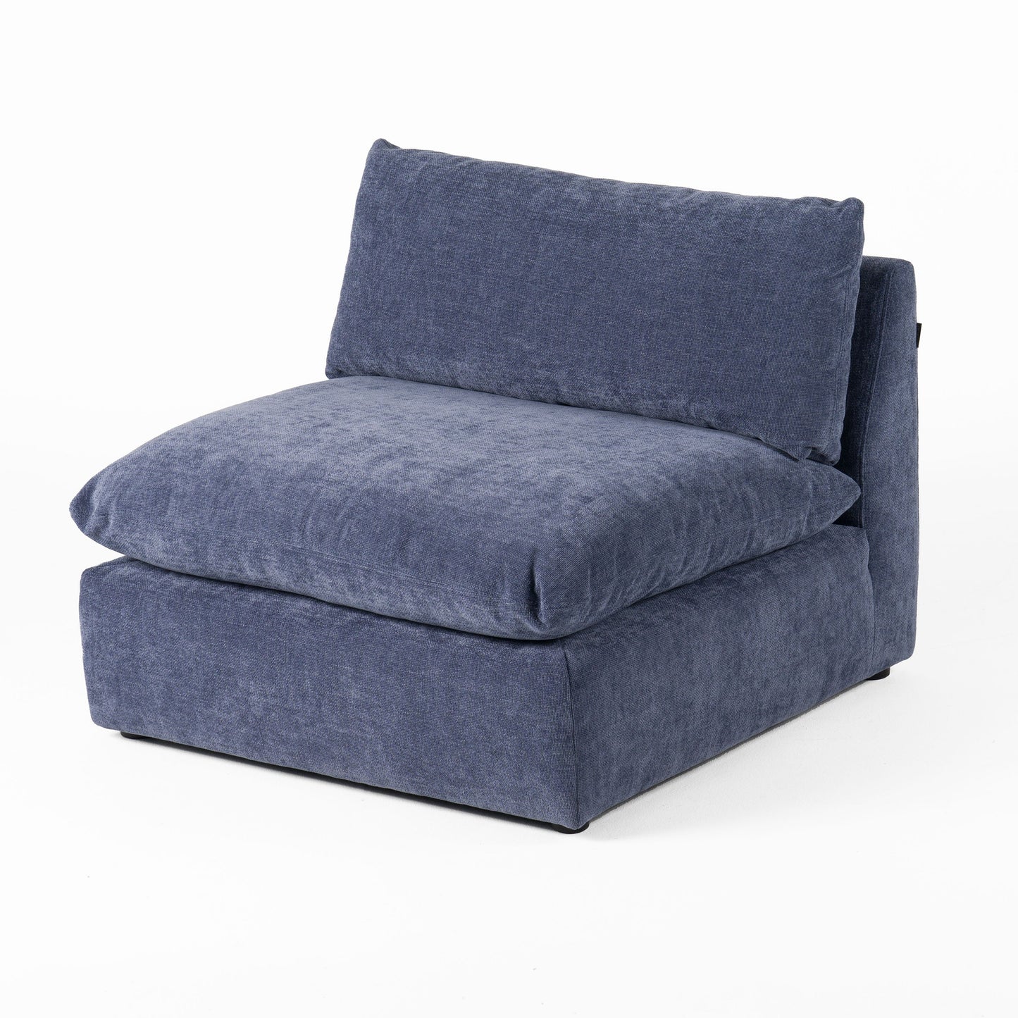 Divani Casa Kinsey - Modern Blue Fabric Modular Armless Seat