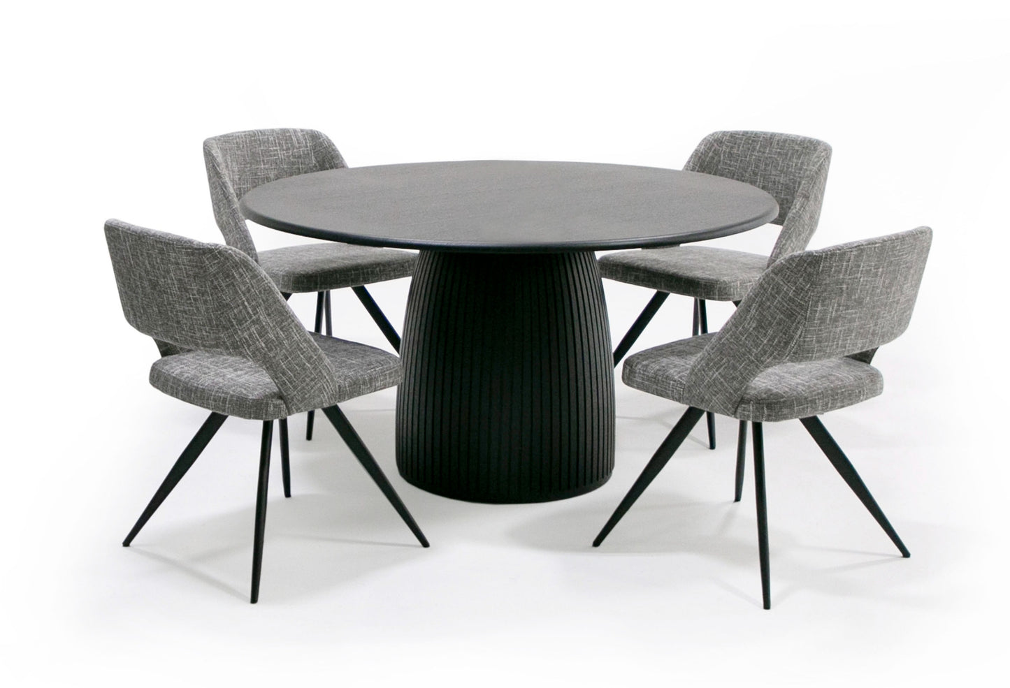 Modrest - Lander Modern Mid Century Black Oak Round Dining Table