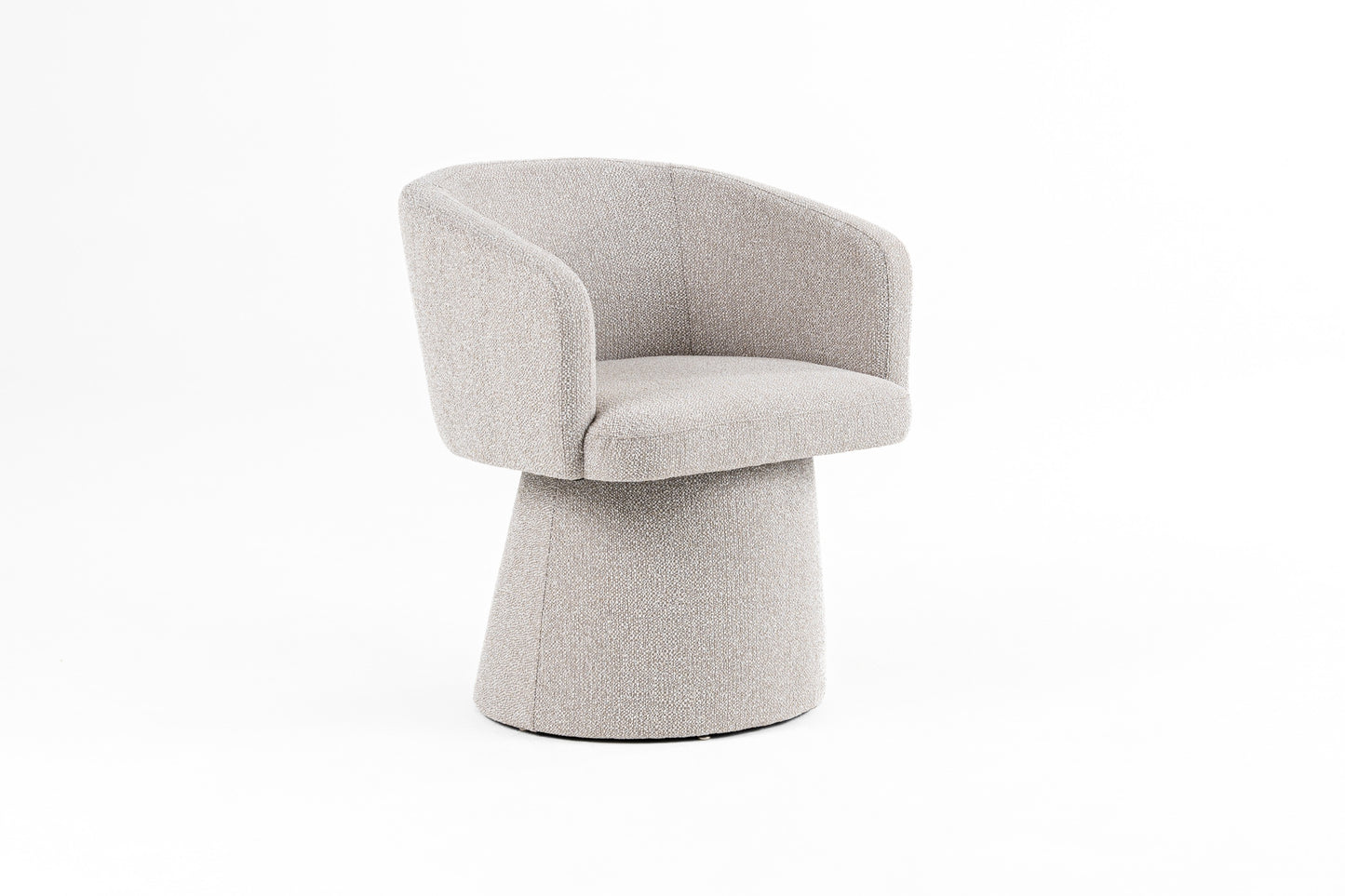 Modern Light Grey Fully upholstered Fabric Dining swivel Chair