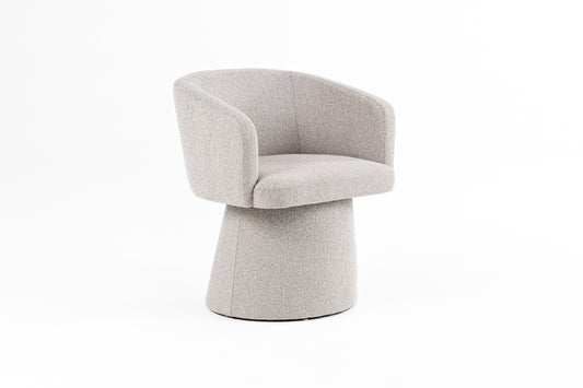 Modern Light Grey Fully upholstered Fabric Dining swivel Chair