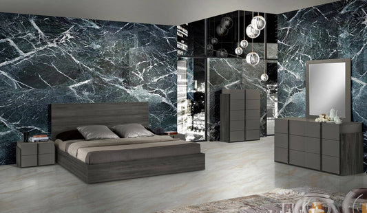 Nova Domus Lucia - Full Size Italian Modern Matte Grey / Elm Grey Bed