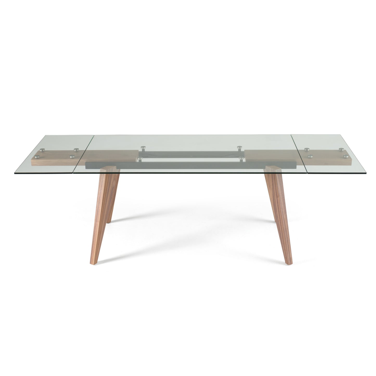 Modrest Marcus - Modern Glass + Walnut Extendable Dining Table