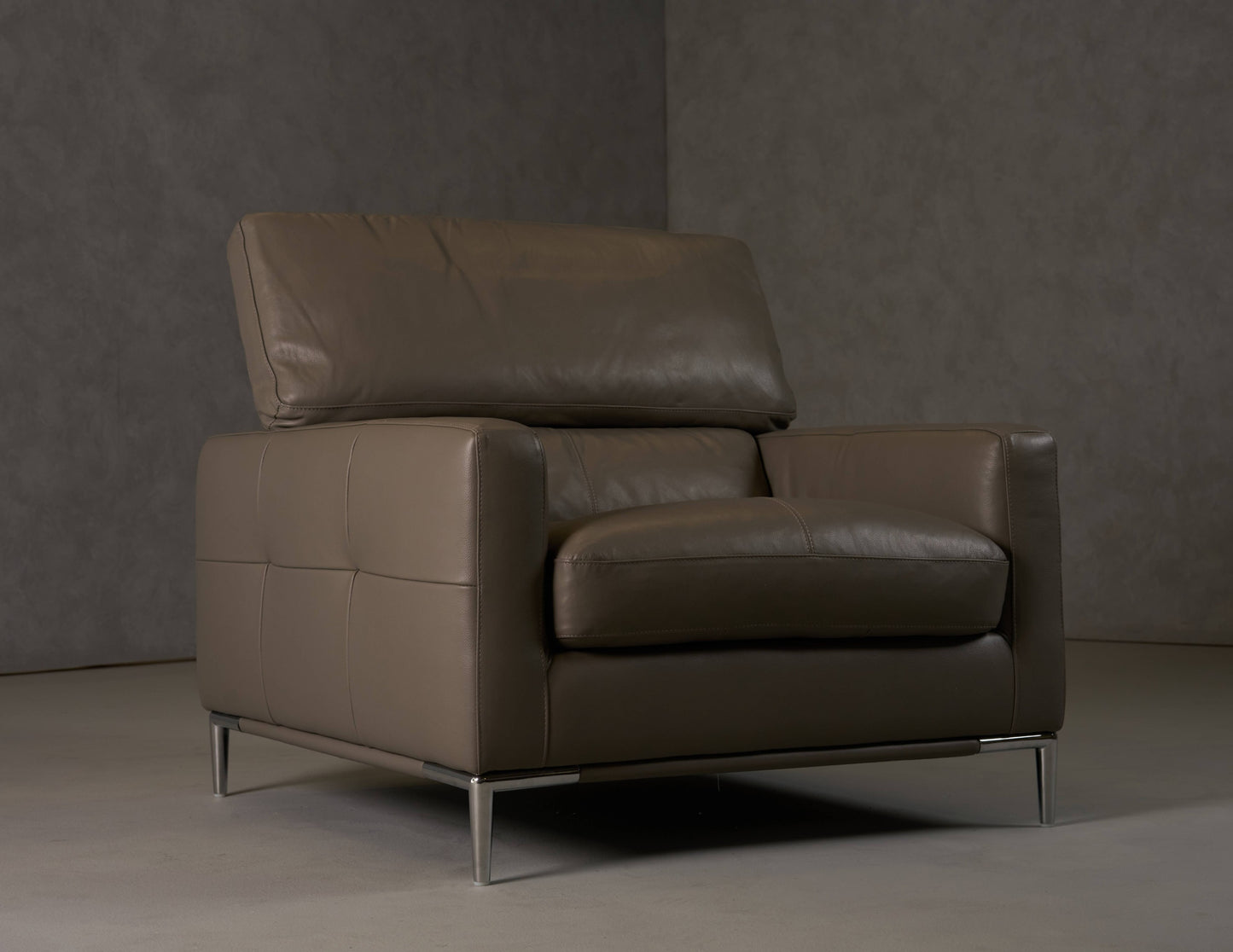 Divani Casa Natalia - Modern Dark Grey Leather Chair