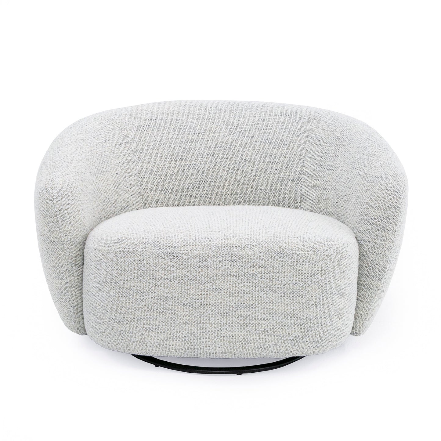 Modrest Omaha - Modern Swivel Off White Fabric Chair
