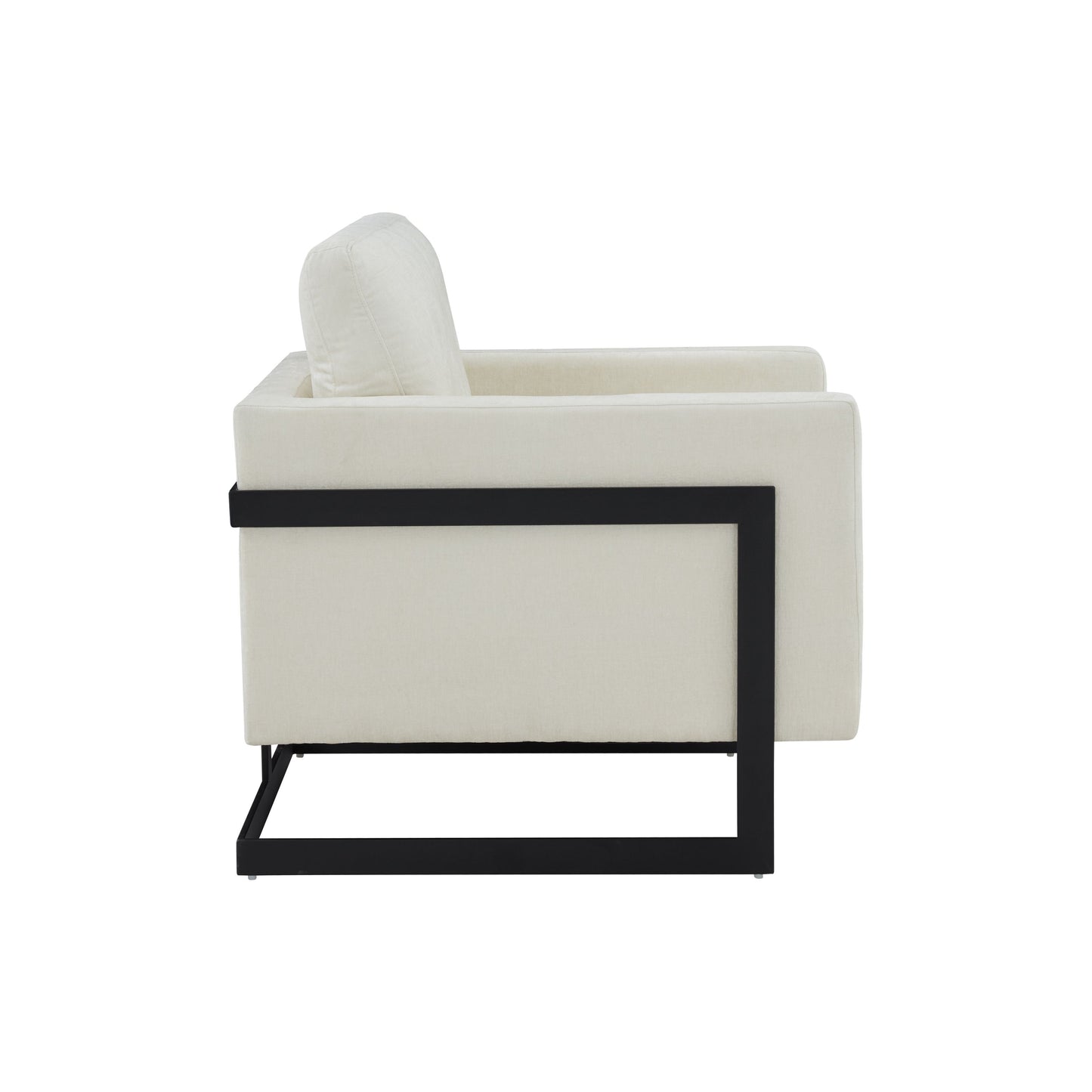 Modrest Prince - Contemporary Cream + Black Fabric Accent Chair