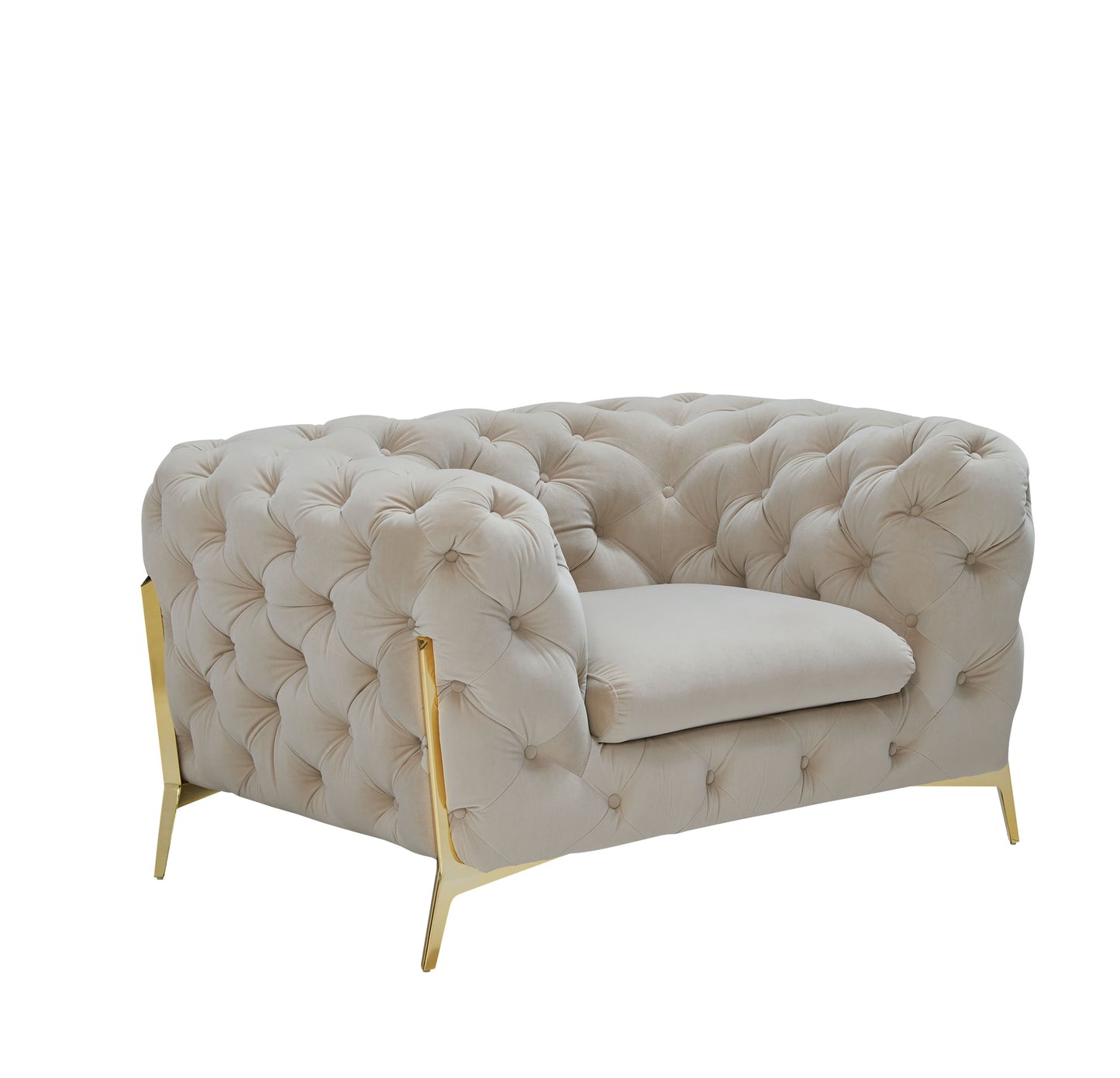 Divani Casa Quincey - Transitional Beige Velvet Chair