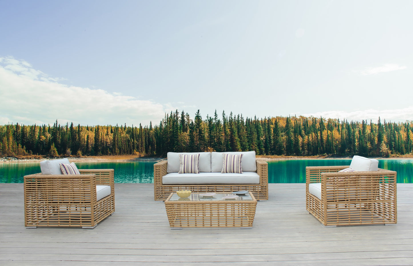 Ko Tao - Outdoor Beige Wicker Sofa Set Collection