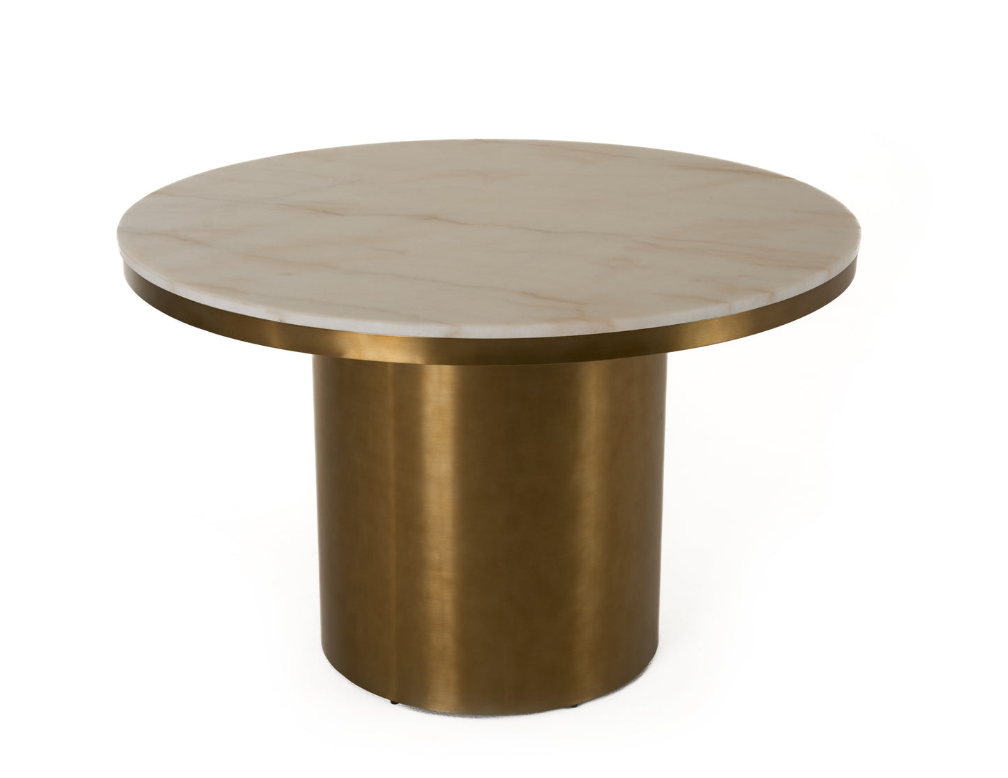 Modrest Rocky - Glam White Marble & Brush Gold Round Dining Table