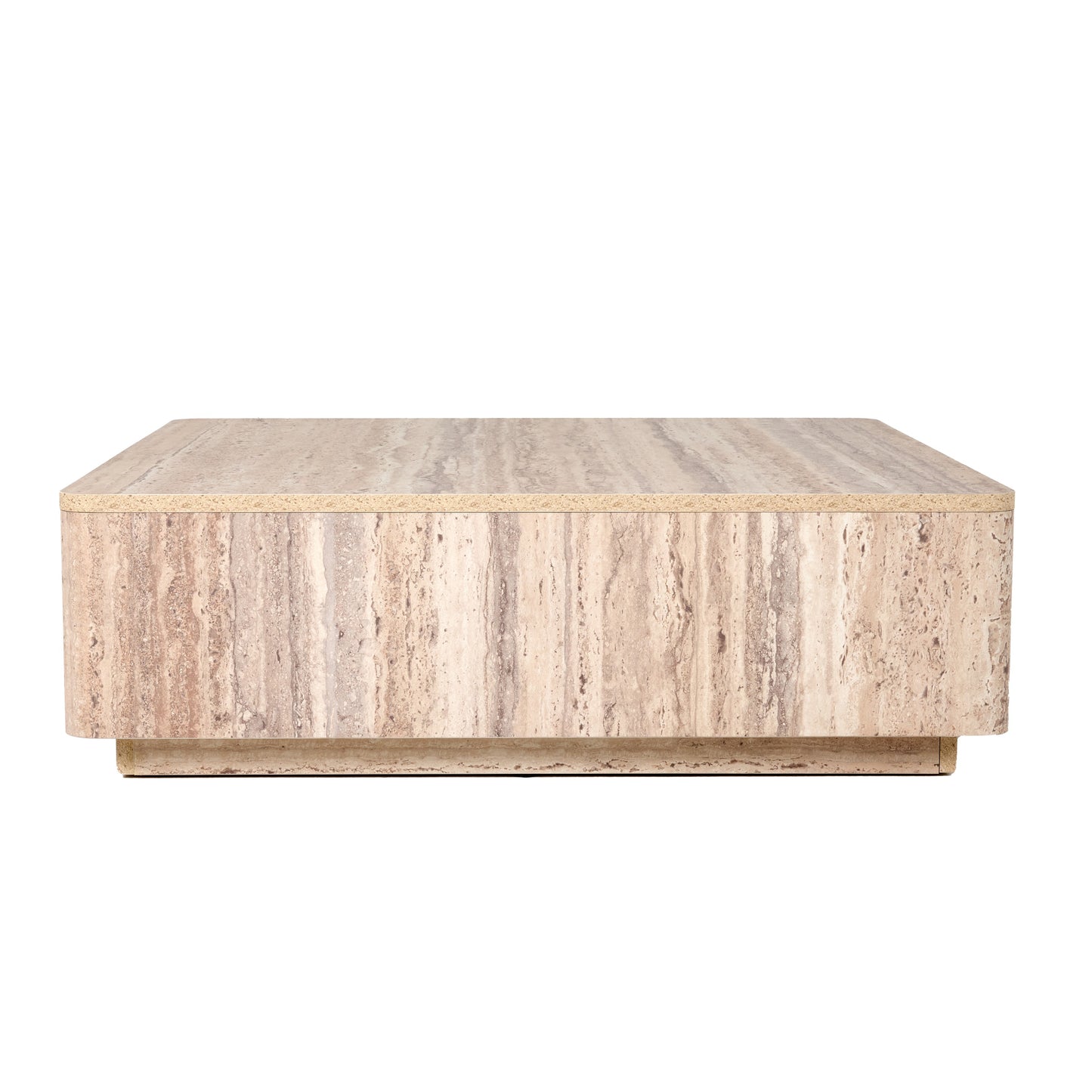 Modern Travertine Square Coffee Table
