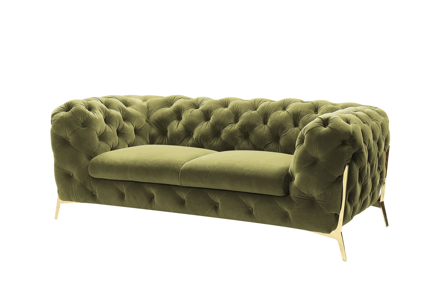 Divani Casa Sheila - Transitional Green Fabric Loveseat