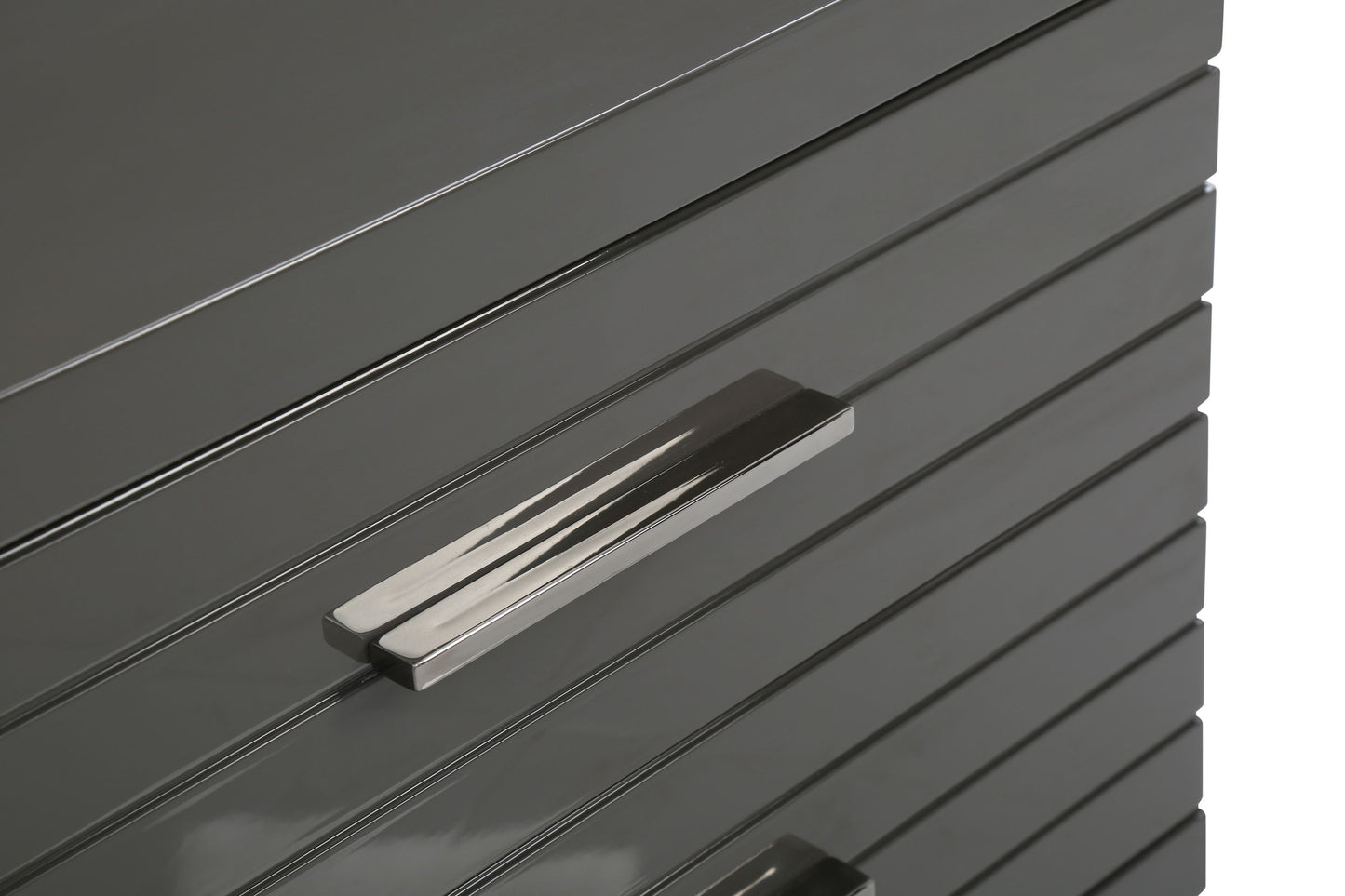 Modrest Splendor - Grey High Gloss Slatted Nightstand