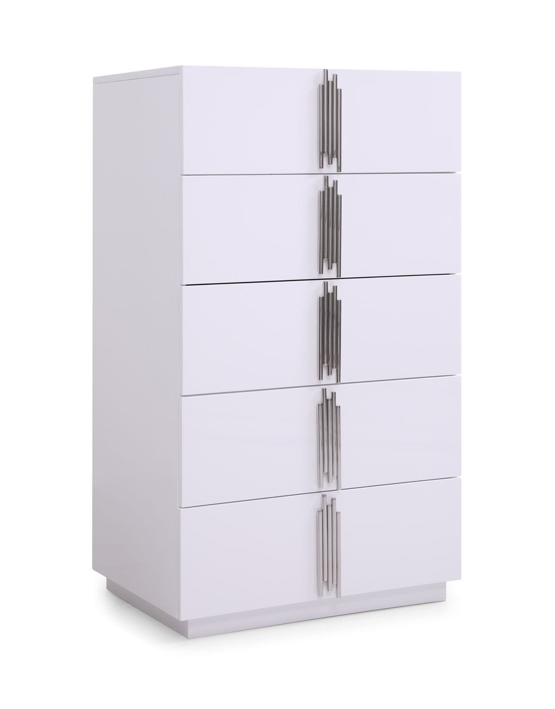 Modrest Token - Modern Glossy White & Stainless Steel Chest