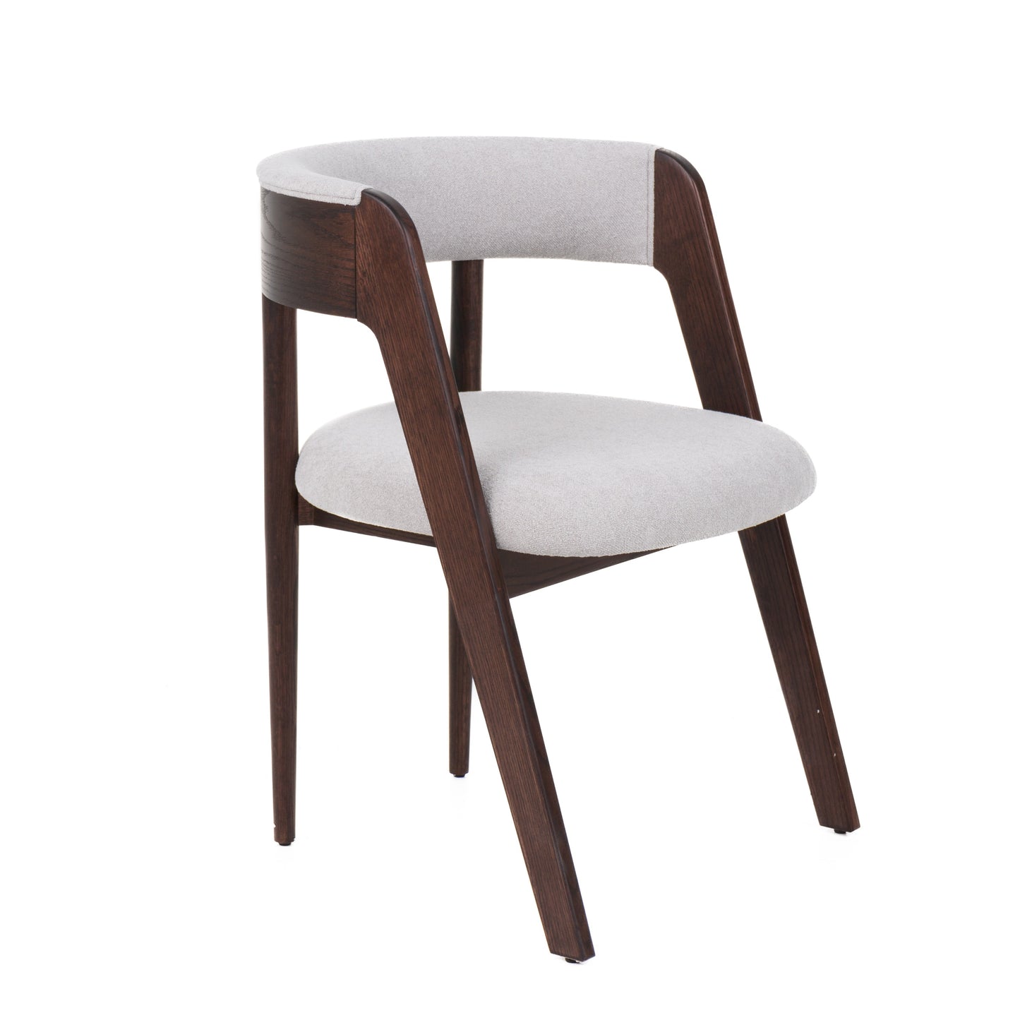 Modern Light Grey + Walnut Oak Dining Chair (Set of 2)
