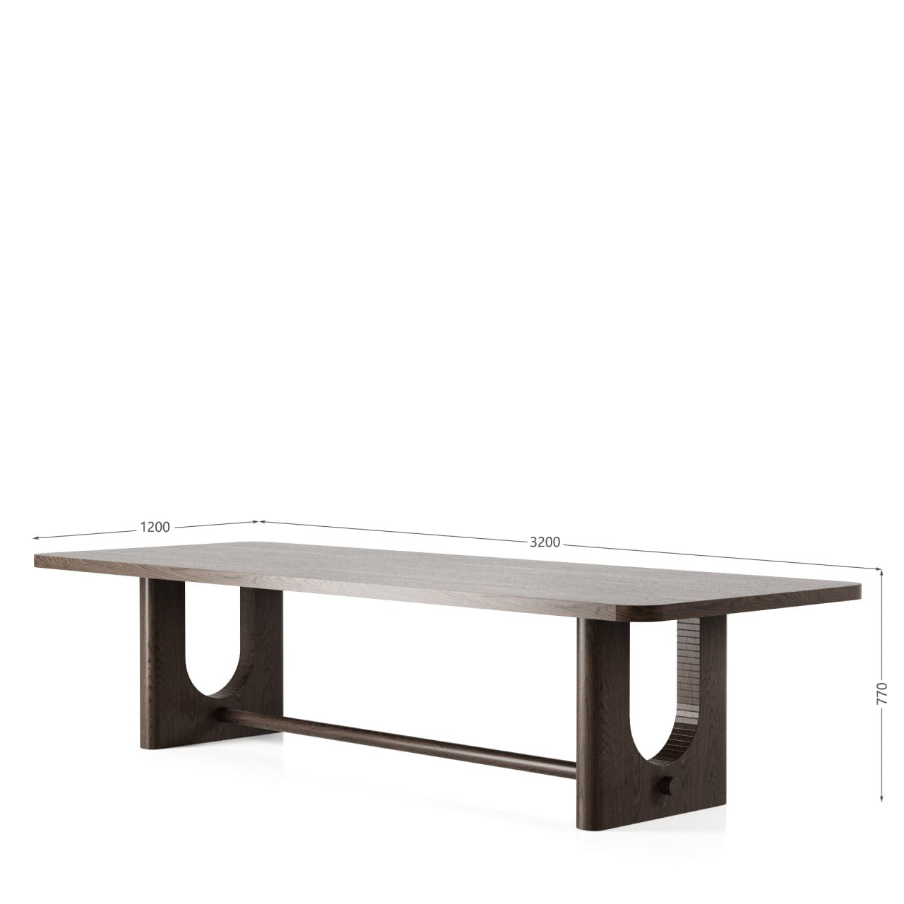 Modrest Walz - Modern Brown Oak Rectangular Dining Table
