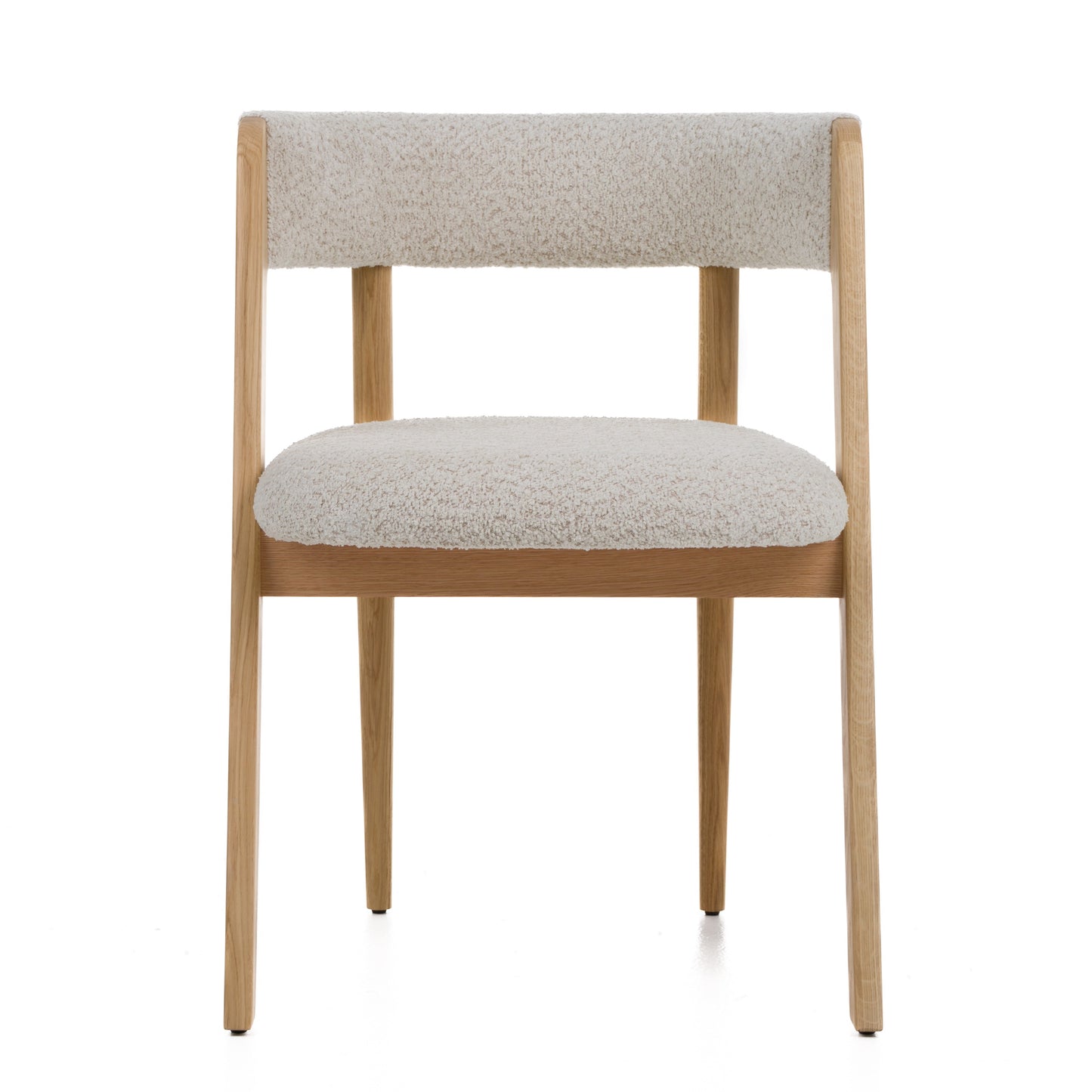 Modern Cream Fabric + Natural Oak Dining Chair (Set of 2)