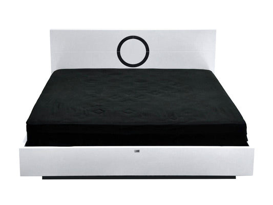 Queen A&X Ovidius - Modern White Crocodile Lacquer Bed