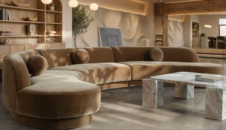 Siena Sculptural Marble Coffee Table.