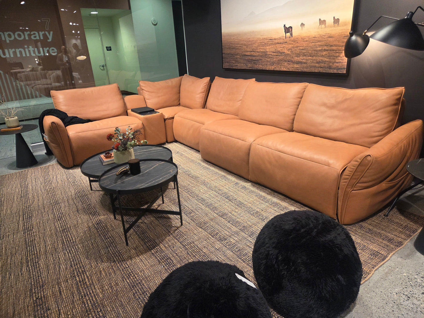 Altero Full Grain Sectional - Cognac