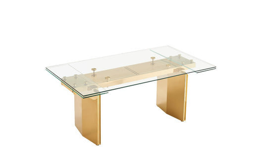 Modrest Nassim - Glam Glass Extendable Dining Table